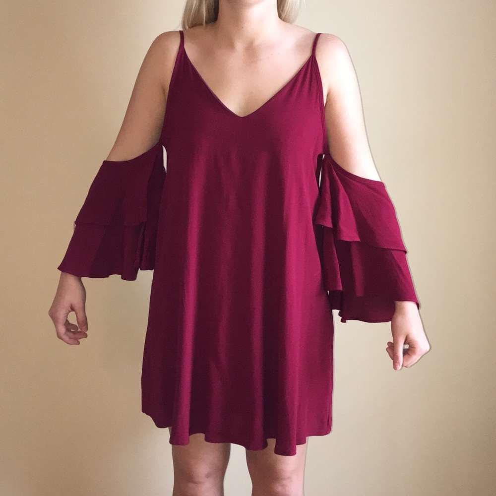 Audrey 3+1 Sleeveless Dress with Ruffle Sleeves S